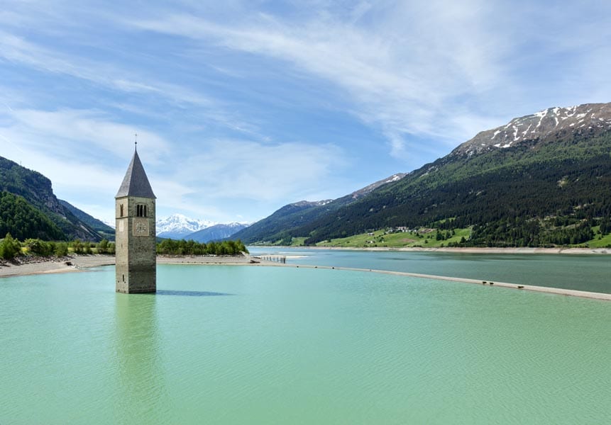 Resia søen i Trentino-Alto Adige